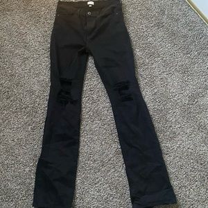 Black Flared Ripped Jeans